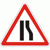 Дорожный знак 1.5.2 Сужение дороги с правой стороны 900 мм