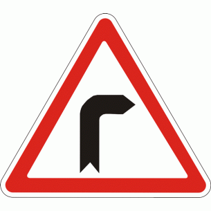 Дорожный знак 1.1 Опасный поворот на право 700 мм