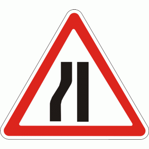Дорожный знак 1.5.3 Сужение дороги с левой стороны 700 мм