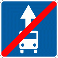 Дорожный знак 5.12 Конец полосы для движения маршрутных транспортных средств 700 мм