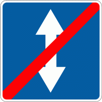 Дорожный знак 5.14 Конец дороги с реверсивным движением 600 мм