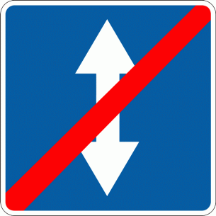 Дорожный знак 5.14 Конец дороги с реверсивным движением 700 мм