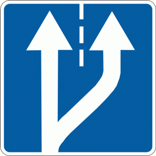 Дорожный знак 5.20.1 Начало дополнительной полосы движения 700 мм