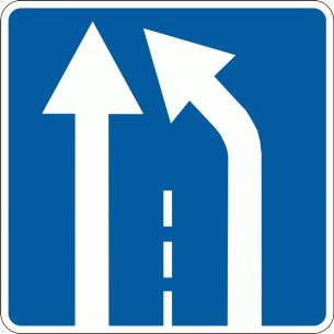Дорожный знак 5.21.1 Конец дополнительной полосы движения 600 мм