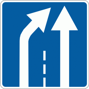 Дорожный знак 5.21.2 Конец дополнительной полосы движения 700 мм