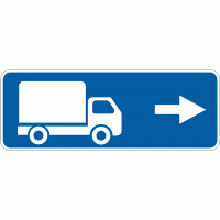 Дорожный знак 5.28.2.Направление движения для грузовых автомобилей 350 х 1050 мм