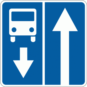 Дорожный знак 5.8 Дорога с полосой для движения маршрутных транспортных средств 600 мм