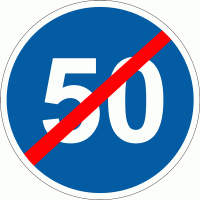 Дорожный знак 4.17 Конец ограничения минимальной скорости 600 мм