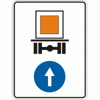 Дорожный знак 4.18.1 Направление движения транспортных средств с опасными грузами 700 м х 1050 мм