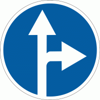 Дорожный знак 4.4 Движение прямо и направо 600 мм