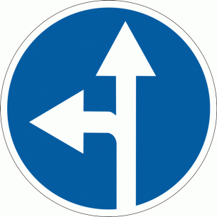Дорожный знак 4.5 Движение прямо и налево 700 мм