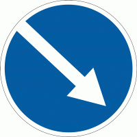 Дорожный знак 4.7 Объезд препятствия с правой стороны 600 мм